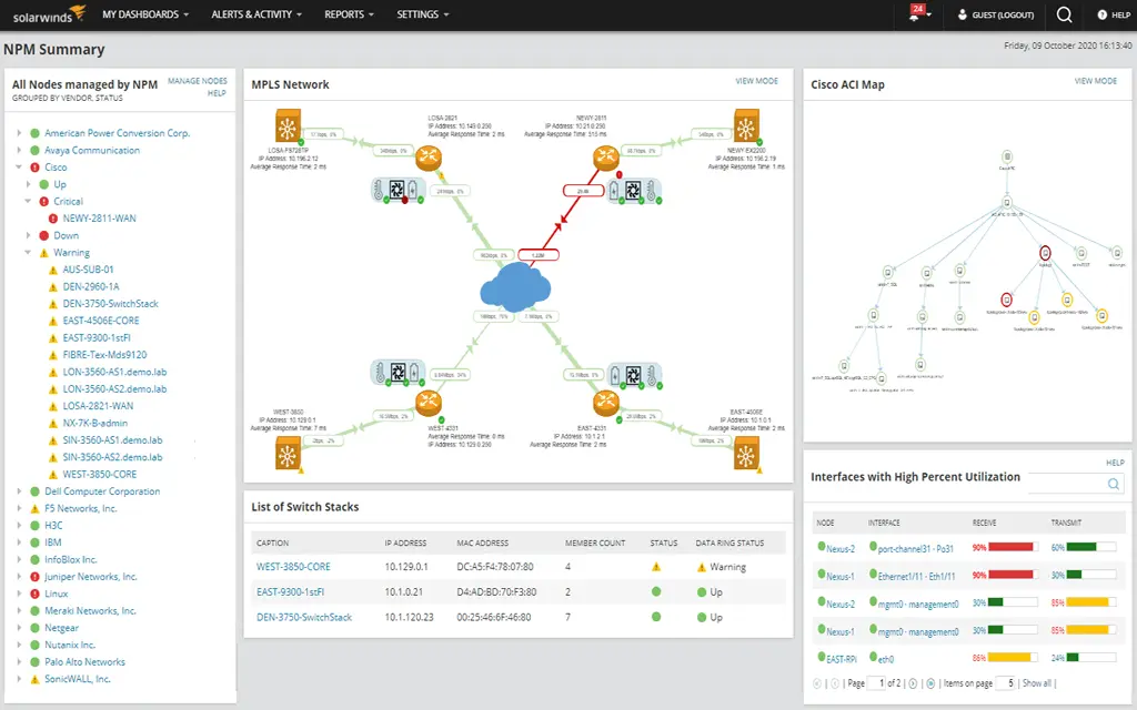 Network Performance Monitor - Onsite & Remote Monitoring - Tree Menu Tab 5 Image
