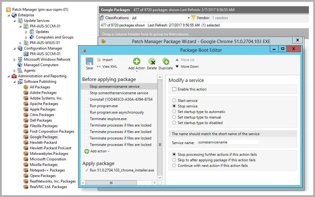 Patch Manager Remote Desktop Patch Software  Solarwinds - Tree Menu Tab 1 Image